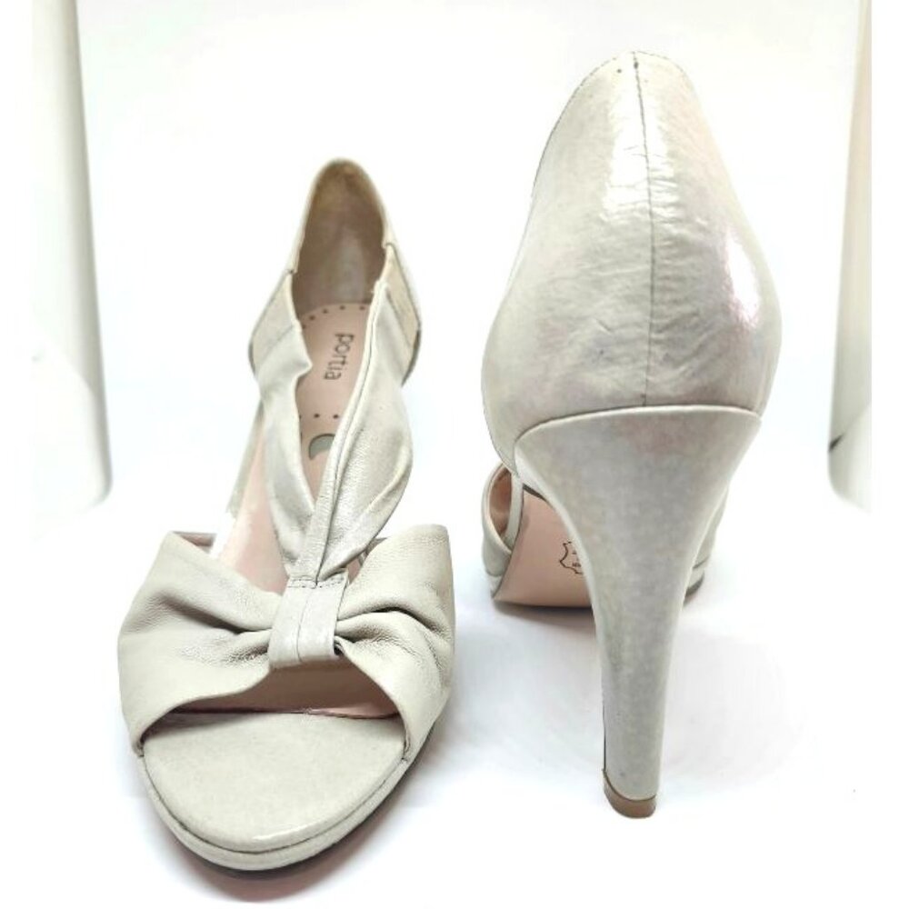 Portia Women's Cream Leather Upper Sandal High Heel Size 9.5